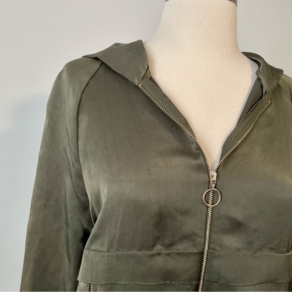 Zara Green Satin Bomber - Picture 3 of 8